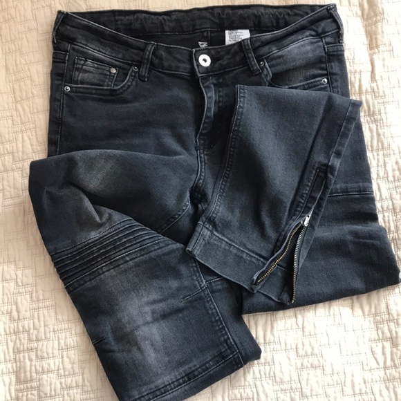 H&M Denim - H&M Black Moto Skinny Jeans